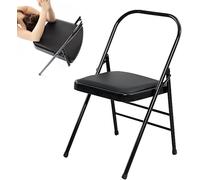Chaise De Yoga, Chaise De Yoga Pliable, Chaise De Yoga Auxiliaire pour L’entraînement De L’équilibre, Chaise De Yoga Portable sans Dossier, Black, One Size