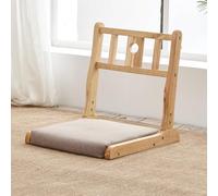 Chaise de yoga de méditation avec support dorsal - Utilisation intérieure et extérieure - Siège ergonomique en bois d'hévéa avec coussin, design peu encombrant pour plus de confort