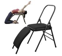 Chaise de yoga multifonctionnelle, chaise auxiliaire de yoga pliable, banc genoux avec support de taille élargi, accessoire pour la flexibilité et la musculation Noir
