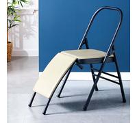 Chaise de yoga portable avec support lombaire - Tabouret pliable en métal pour les exercices d'étirement et de rotation - Chaise de yoga pliable robuste pour usage domestique - Siège assistant
