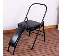 Chaise de yoga portable avec support lombaire - Tabouret pliable en métal pour les exercices d'étirement et de rotation - Chaise de yoga pliable robuste pour usage domestique - Siège assistant