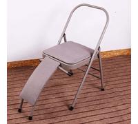 Chaise de yoga portable avec support lombaire - Tabouret pliable en métal pour les exercices d'étirement et de rotation - Chaise de yoga pliable robuste pour usage domestique - Siège assistant