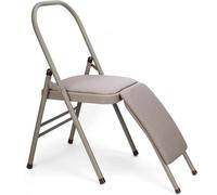 Chaise de yoga portable avec support lombaire - Tabouret pliable en métal pour les exercices d'étirement et de rotation - Chaise de yoga pliable robuste pour usage domestique - Siège assistant
