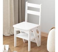 Chaise D'échelle De Bibliothèque Pliante en Bois, Tabouret De Pas Multifonctionnel De 2 sur 1, échelle De Bibliothèque à 4 étapes Protable pour Adultes Office Home Kitchen Outdoor(Color:a)