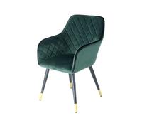 Chaise Déco en Velours "Amino" 86cm Vert & Noir