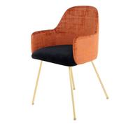 Chaise Déco en Velours "Richard" 85cm Marron & Noir