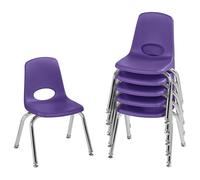Chaise d'école empilable, chaises d'école empilables avec pieds en acier chromé