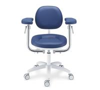 Chaise Dentaire Tabourets de Dentiste Chaise d’Assistant Dentaire avec Support Dorsal Accoudoir Rotatif Chaise Mobile en Cuir en Microfibre Tabouret de médecin Réglage de la Hauteur, B4