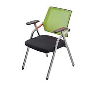 Chaise d'entraînement pliante portable avec table Chaise de conférence mobile pour étudiant avec roulettes, idéale pour les réunions, 6 couleurs disponibles (vert style 1)