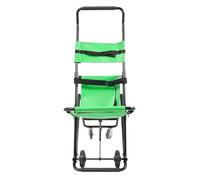 Chaise d'escalier manuelle pliable d'urgence avec roues - Transport portable - 4 roues - Incendie - Ambulance - Vert