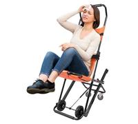 Chaise d'escalier manuelle, pliante, fauteuil roulant, transport portable, chaise d'escalier pour personnes âgées, pliable, mobile, pour descendre les escaliers, charge maximale 159 kg (orange)