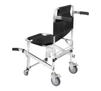 Chaise d'escalier pliable en aluminium jusqu'à 160 kg, chaise d'évacuation mobile avec 2 freins de stationnement, 45 x 58 x 93 cm, pour personnes âgées et patients