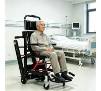 Chaise d'escalier pliante, alliage d'aluminium, capacité de charge de 352Ib, avec 4roues et ceintures de sécurité,for évacuation,aide à la mobilité,descente d'escalier en fauteuil roulant(Black)