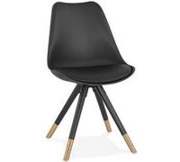Chaise Design "Aliena" 82cm Noir & Or Noir G