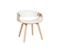 Chaise design blanc et bois clair ARAMIS