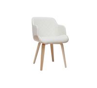 Chaise design blanc et bois clair LUCIEN