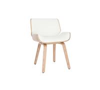Chaise design blanc et bois clair RUBBENS