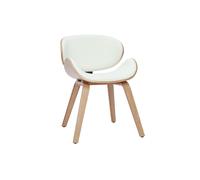 Chaise design blanc et bois clair WALNUT