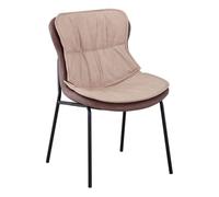 Chaise Design "Brady" 84cm Beige & Marron