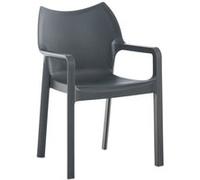 Chaise design Diva capacité de charge max 160 kg , Gris foncé Gris G