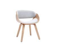 Chaise design en tissu gris et bois clair BENT