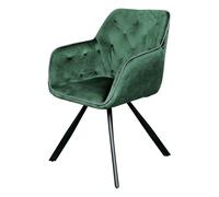 Chaise Design en Velours "Eann" 85cm Vert
