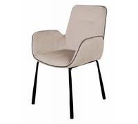 Chaise Design en Velours "Eliot" 87cm Crème