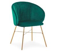 Chaise Design en Velours "Kanye" 80cm Vert