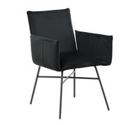 Chaise Design en velours "Petra" 87cm Noir