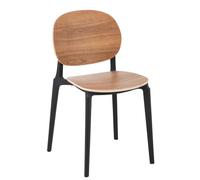Chaise Design "Finama" 82cm Naturel & Noir