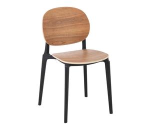 Chaise Design "Finama" 82cm Naturel & Noir