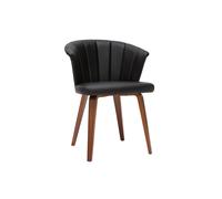 Chaise design noir et bois foncé noyer ALBIN