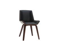 Chaise design noir et bois foncé noyer MELKIOR