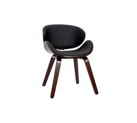 Chaise design noir et bois foncé noyer WALNUT