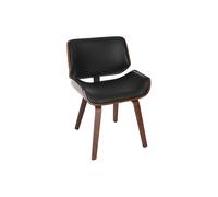 Chaise design noir et bois foncé RUBBENS
