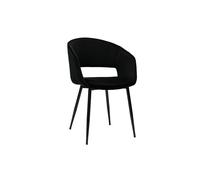 Chaise design noire en tissu velours et métal PRISMA