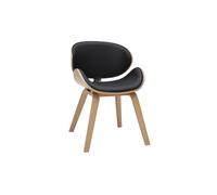 Chaise design noire et bois clair WALNUT