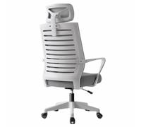 Chaise d'étude de Bureau, Chaise d'ordinateur Ergonomique, Dossier avec roulettes et Conception Ergonomique, adaptée aux étudiants Adultes(White*Headrest,Basic)
