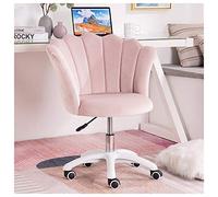 Chaise d'étude en velours à motif pétale | Chaise de bureau à roulettes réglable pour adultes | Revêtement en velours élégant et confortable, parfait pour la maison ou le bureau