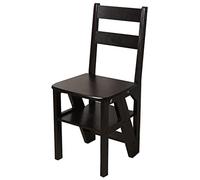 Chaise d'étude mobile avec rangement, tabouret pliable noir pour bureau à domicile, salon, salle à manger, marchepied, design peu encombrant, dimensions : 37 x 46 x 90 cm