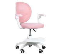Chaise d'étude pour enfants réglable, chaise de bureau en maille pivotante 360° avec bras rabattable et appui-pied ajustable, chaise de bureau ergonomique et respirante, idéale pour l'étude à la maiso