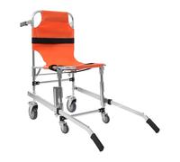 Chaise d'évacuation d'escalier pliable avec 4 roues, orange, chaise de transport avec ceintures de sécurité, pour service de secours, hôpital, domicile, soins d'urgence, évacuation des patients