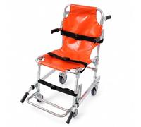 Chaise d'évacuation d'escalier pliable en aluminium, aide au transfert du | Supporte jusqu'à 159 kg avec une large ceinture, des boucles à dégagement rapide, quatre roues et plusieurs poignées pour une