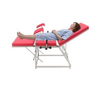 Chaise d'examen gynécologique avec dossier réglable et repose-pieds ergonomiques - Chaise gynécologique moderne pour examen professionnel et clinique (rouge)