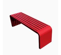Chaise d'extérieur en fer avec protection contre le soleil et la pluie, idéale pour l'école et les jardins carrés, rouge, 150 x 40 x 45 cm