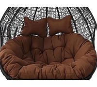 Chaise d'extérieur en osier à suspendre pour 2 personnes - Balancelle de terrasse confortable avec coussin pour jardin, balcon ou cour - Parfait pour la détente et la vie en plein air