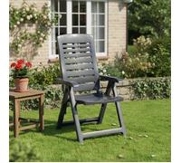Chaise d'extérieur Halsell Dmora, en plastique Anthracite Noir