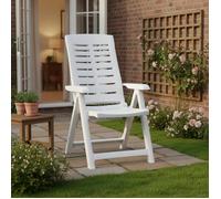 Chaise d'Extérieur Halsell Dmora, en Plastique Blanc