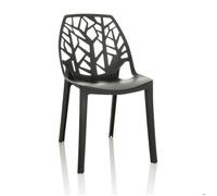 HJH Office Chaise à coque ARTIFO TRI en plastique, empilable pour l'extérieur, Noir 729447