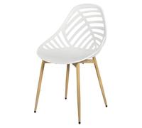Chaise d'exterieur Marta - Coleur Blanc / Pieds coloris bois